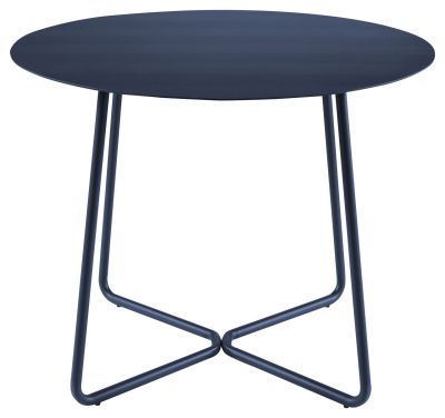 Table ronde Sillages métal laqué indoor/outdoor Bleu Saphir