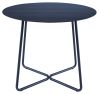 Table ronde Sillages métal laqué indoor/outdoor Bleu Saphir