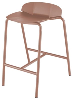 Tabouret Sillages métal laqué Granit Rose