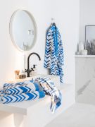 Drap de douche Ecume en coton bleu 70x140 - Drouault