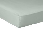 Drap housse Pure White en percale de coton lavée light green 160x200 - Drouault