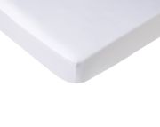 Drap housse Pure White en satin de coton blanc 140x190 - Drouault