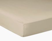 Drap housse Pure White en satin de coton sand 140x190 - Drouault