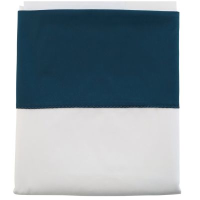 Drap plat Clair obscur en satin de coton blanc/bleu 180x290 - Drouault