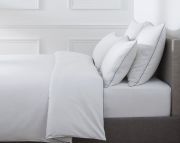 Housse de couette Pure White en satin de coton denim 240x220 - Drouault