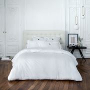 Housse de couette Rituel en satin de coton blanc/beige 140x200 - Drouault
