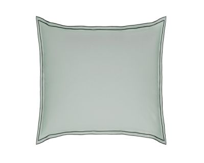 Taie d'oreiller Pure White en percale de coton lavée light green 65x65 - Drouault