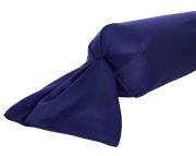 Taie de traversin Fleur De Perse en satin de coton bleu 43x210 - Drouault