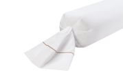 Taie de traversin Rituel en satin de coton blanc/beige 43x210 - Drouault
