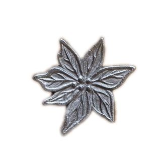 Bouton de porte en aluminium motif edelweiss argenté mat - Créations Léonie’s France