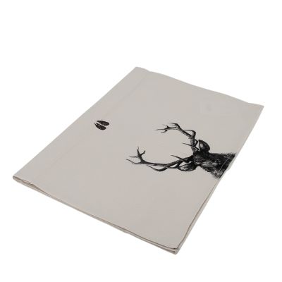 Chemin de table Cors en coton beige/noir 50x150 - Créations Léonie’s France