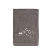 Drap de bain New Mountain en coton gris 70x140 - Créations Léonie’s France
