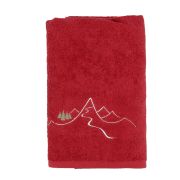 Drap de bain New Mountain en coton rouge 70x140 - Créations Léonie’s France