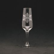 Flûte à champagne en verre trempé motif flocons 17cl - Créations Léonie’s France