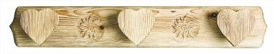 Patère en bois triple gravée motif edelweiss - Créations Léonie’s France