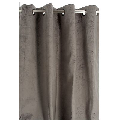 Rideau damassé en polyester grey 140x250 - Créations Léonie’s France