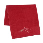 Serviette New Mountain en coton coloris rouge 50x90 - Créations Léonie’s France