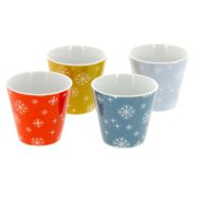 Set 4 mini mugs Neo en porcelaine motif flocons - Créations Léonie’s France