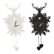 Set de 2 horloges en acier cerf noir et blanc - Créations Léonie’s France