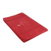 Tapis de bain New Mountain en coton rouge 50x90 - Créations Léonie’s France