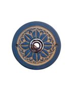 Bouton sonnette filaire rond chrome en céramique marine - Sonnette déco