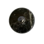 Bouton sonnette filaire rond chrome en marbre noir - Sonnette déco