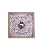Sonnette déco filaire carrée/céramique sable/bouton chrome - Sonnette déco