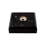 Sonnette déco filaire carrée/marbre noir/bouton chrome - Sonnette déco