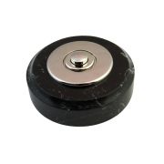 Sonnette déco filaire ronde/collerette/marbre noir/bouton chrome - Sonnette déco