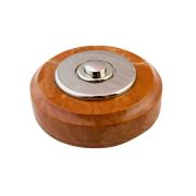 Sonnette déco filaire ronde/collerette/marbre rouge/bouton chrome - Sonnette déco
