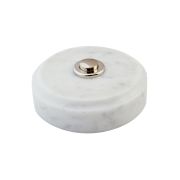 Sonnette déco filaire ronde/marbre blanc/bouton chrome - Sonnette déco