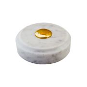 Sonnette déco filaire ronde/marbre blanc/bouton laiton - Sonnette déco