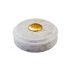 Sonnette déco filaire ronde/marbre blanc/bouton laiton