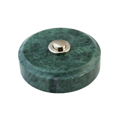 Sonnette déco filaire ronde/marbre vert/bouton chrome - Sonnette déco