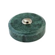 Sonnette déco filaire ronde/marbre vert/bouton chrome - Sonnette déco