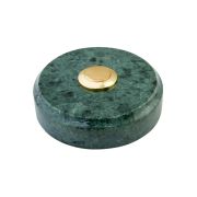 Sonnette déco filaire ronde/marbre vert/bouton laiton - Sonnette déco