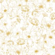 Papier peint Botany motif fleurs or Rouleau 10m - LILIPINSO