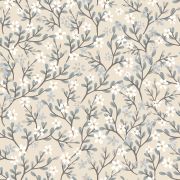 Papier peint Braylynn motif fleurs beige Rouleau 10m - LILIPINSO