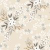 Papier peint Braylynn motif floral beige Rouleau 10m
