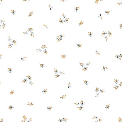 Papier peint Braylynn motif petites fleurs blanc Rouleau 10m - LILIPINSO