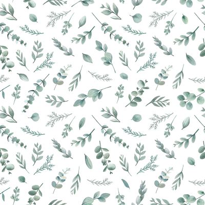 Papier peint Greenery motif feuilles d'eucalyptus vert Rouleau 10m - LILIPINSO