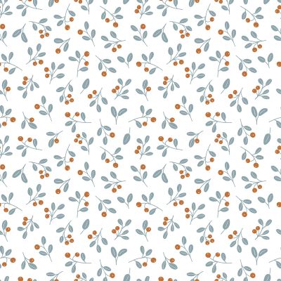 Papier peint Jöro motif baie et feuille blanc Rouleau 10m - LILIPINSO