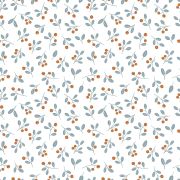 Papier peint Jöro motif baie et feuille blanc Rouleau 10m - LILIPINSO