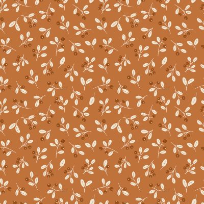 Papier peint Jöro motif baie et feuille marron Rouleau 10m - LILIPINSO