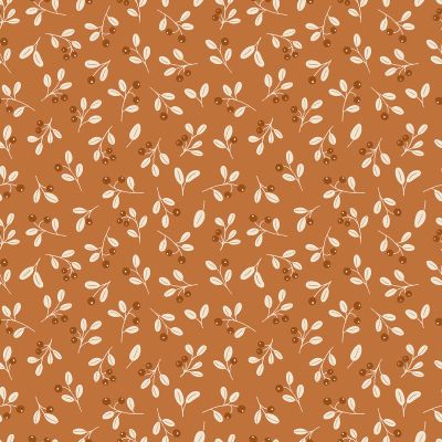 Papier peint Jöro motif baie et feuille marron Rouleau 10m - LILIPINSO