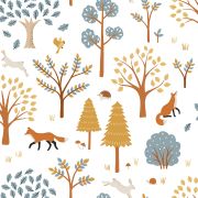 Papier peint Jöro motif forêt et renard multicolore Rouleau 10m - LILIPINSO