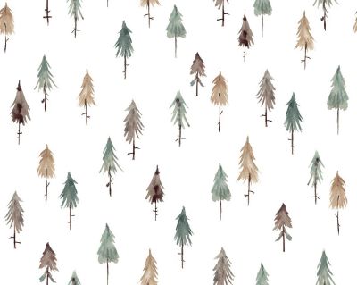 Papier peint Kharu motif forêt de sapin multicolore Rouleau 10m - LILIPINSO