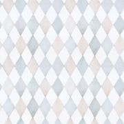 Papier peint Sélène motif harlequin bleu Rouleau 10m - LILIPINSO