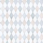 Papier peint Sélène motif harlequin bleu Rouleau 10m - LILIPINSO