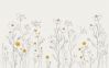 Papier peint panoramique Chamomile motif fleurs gris